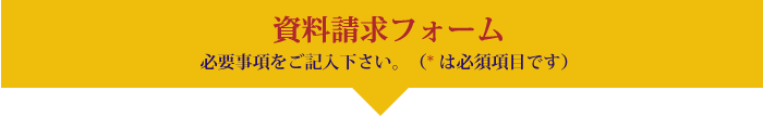 資料請求フォーム　必要事項をご記入下さい。（* は必須項目です）